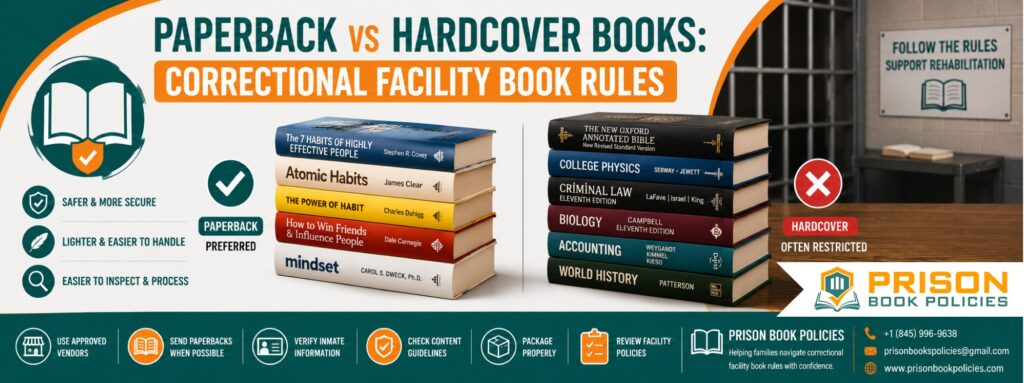 Paperback vs Hardcover Books: Correctional Facility Book Rules